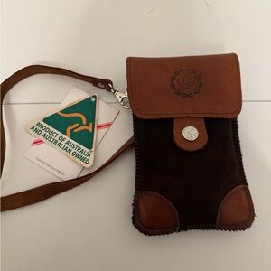 UGG Australia Sheepskin chocolate phone crossbody